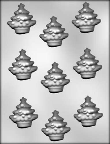Decorated Christmas Trees Chocolate Mould - Click Image to Close